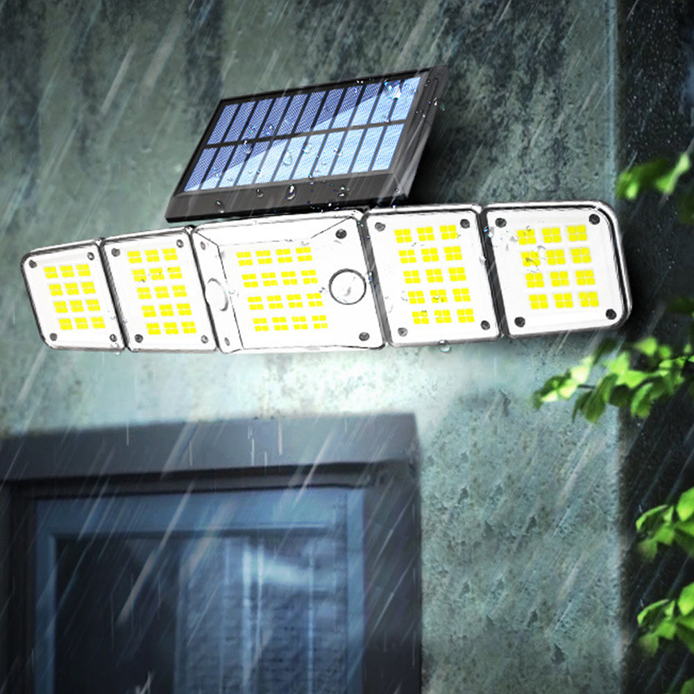 5 Heads Solar Motion Sensor Wall Lights-Integrated Solar Panel