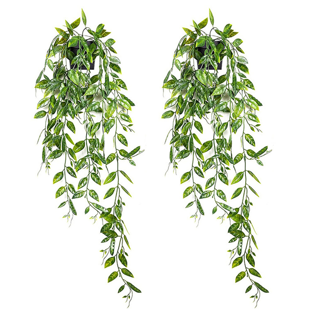 2Pcs 65CM Artificial Hanging Plants Fake Potted Hanging Plants