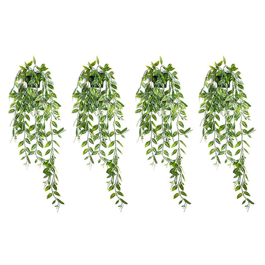 4Pcs 65CM Artificial Hanging Plants Fake Potted Hanging Plants