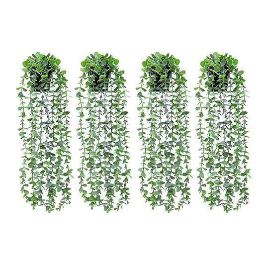 4Pcs 55CM Artificial Hanging Plants Fake Potted Hanging Plants