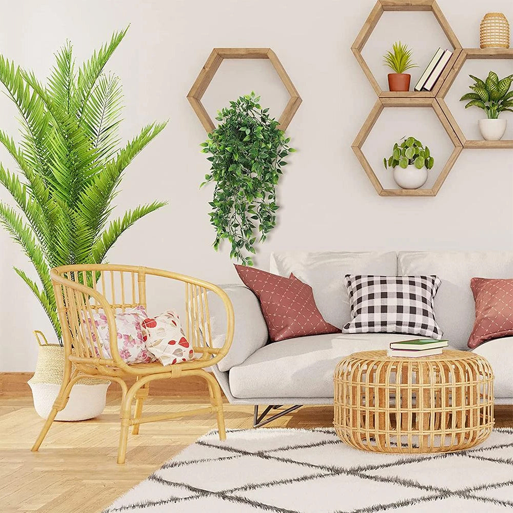 2Pcs 85CM Artificial Hanging Plants Fake Potted Hanging Plants