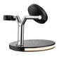 2Pcs 3-in-1 USB Wireless Charging Stand-Black and White