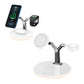 2Pcs 3-in-1 USB Wireless Charging Stand-Black and White