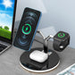 2Pcs 3-in-1 USB Wireless Charging Stand-Black and White