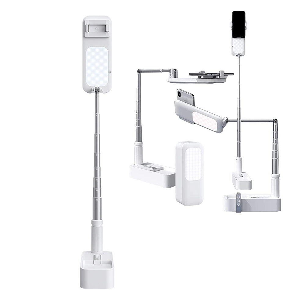 Portable Phone Holder Stand Wireless Dimmable LED Selfie Fill Light Lamp