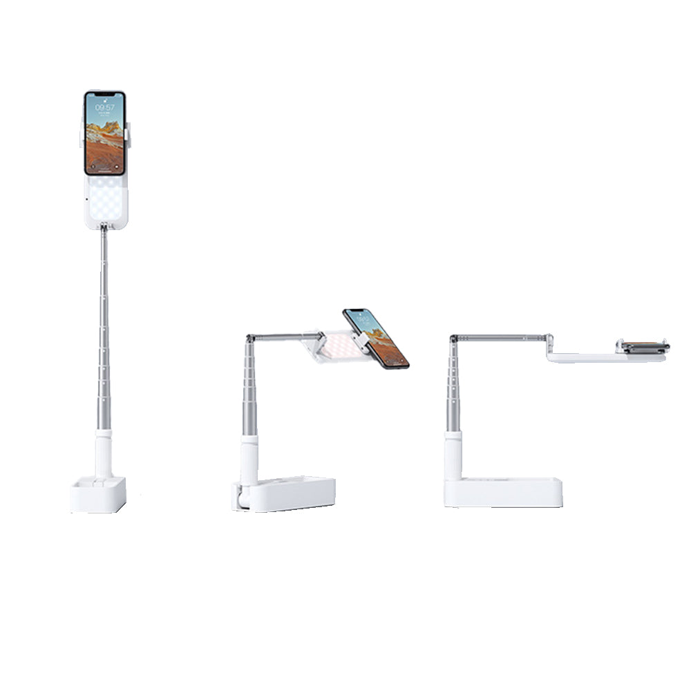 Portable Phone Holder Stand Wireless Dimmable LED Selfie Fill Light Lamp