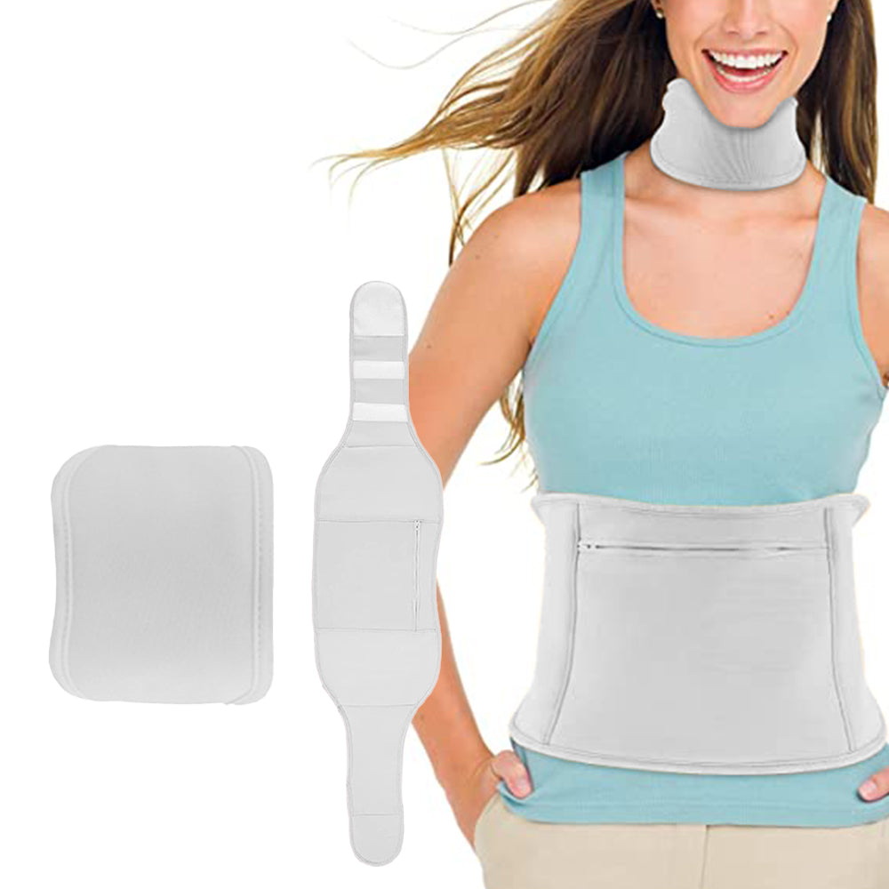 2 Pieces Reusable Compress Castor Oil Wrap Kit for Waist and Neck