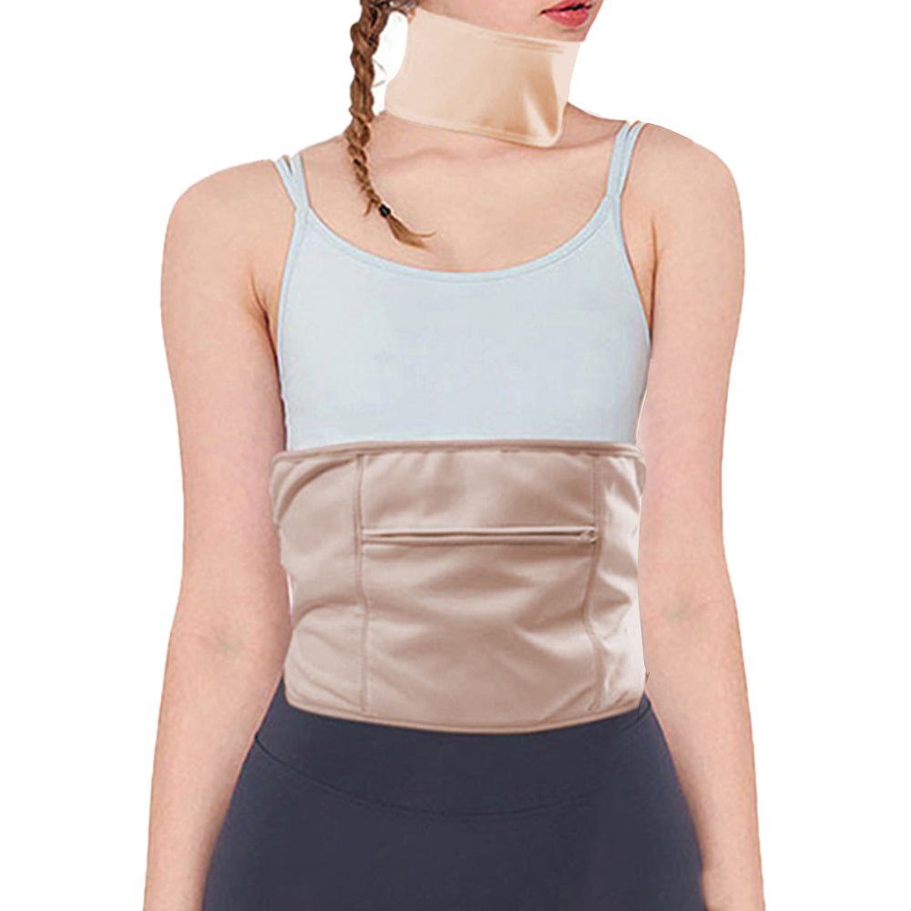2 Pieces Reusable Compress Castor Oil Wrap Kit for Waist and Neck