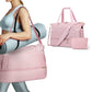 2Pcs Travel Duffel Bag and Toiletry Sports Gym Bag Set with Shoes Compartment