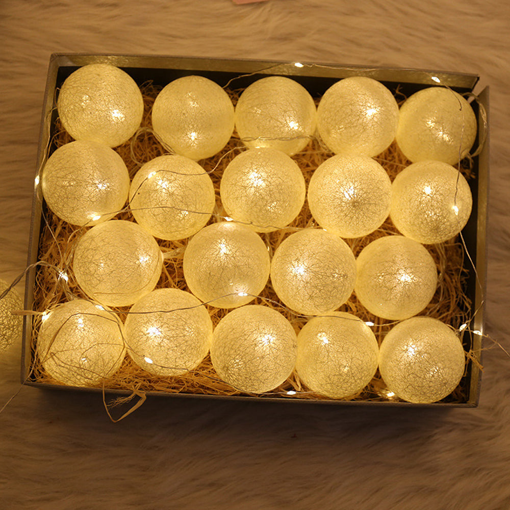 3M 20LED Cotton Ball LED String Light Fairy Light Party Christmas Decorative Lights