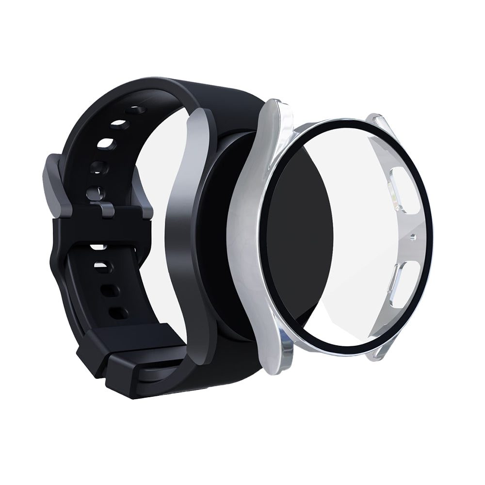 2Pcs For Samsung Galaxy Watch5 Full Screen Protector Case Cover-Silver and Rose Gold
