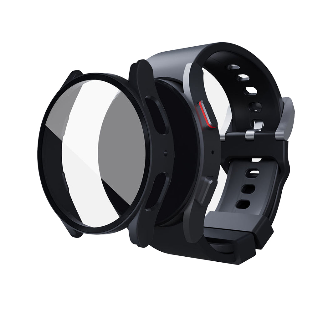 2Pcs For Samsung Galaxy Watch5 Full Screen Protector Case Cover-Black and Pink