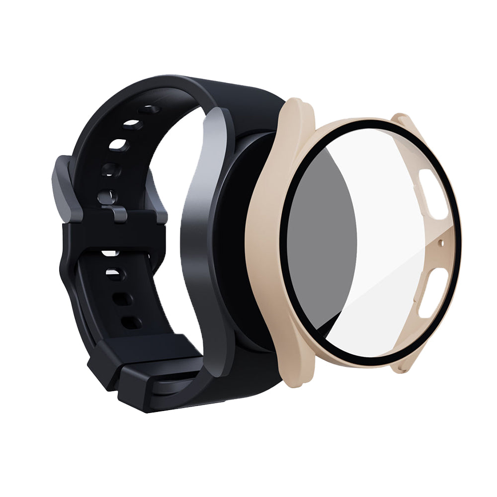 2Pcs For Samsung Galaxy Watch5 Full Screen Protector Case Cover-Black and Pink