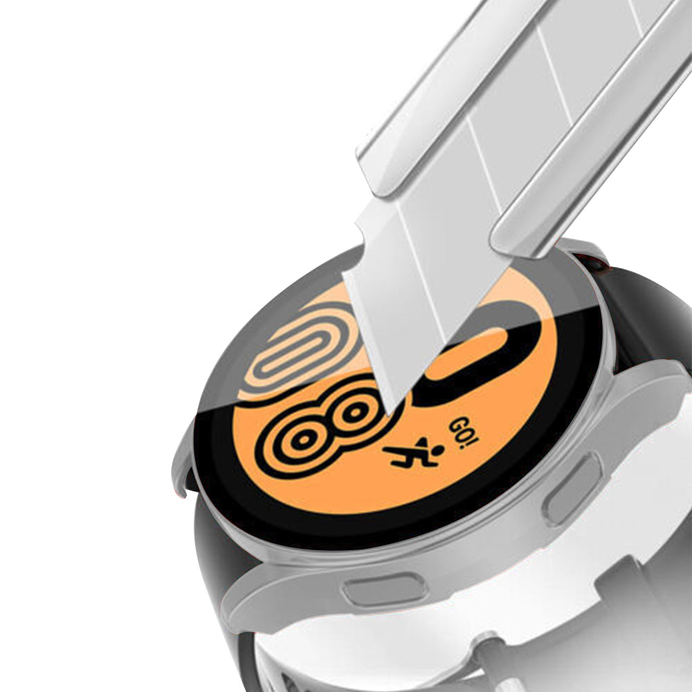 2Pcs For Samsung Galaxy Watch5 Full Screen Protector Case Cover-Silver and Rose Gold