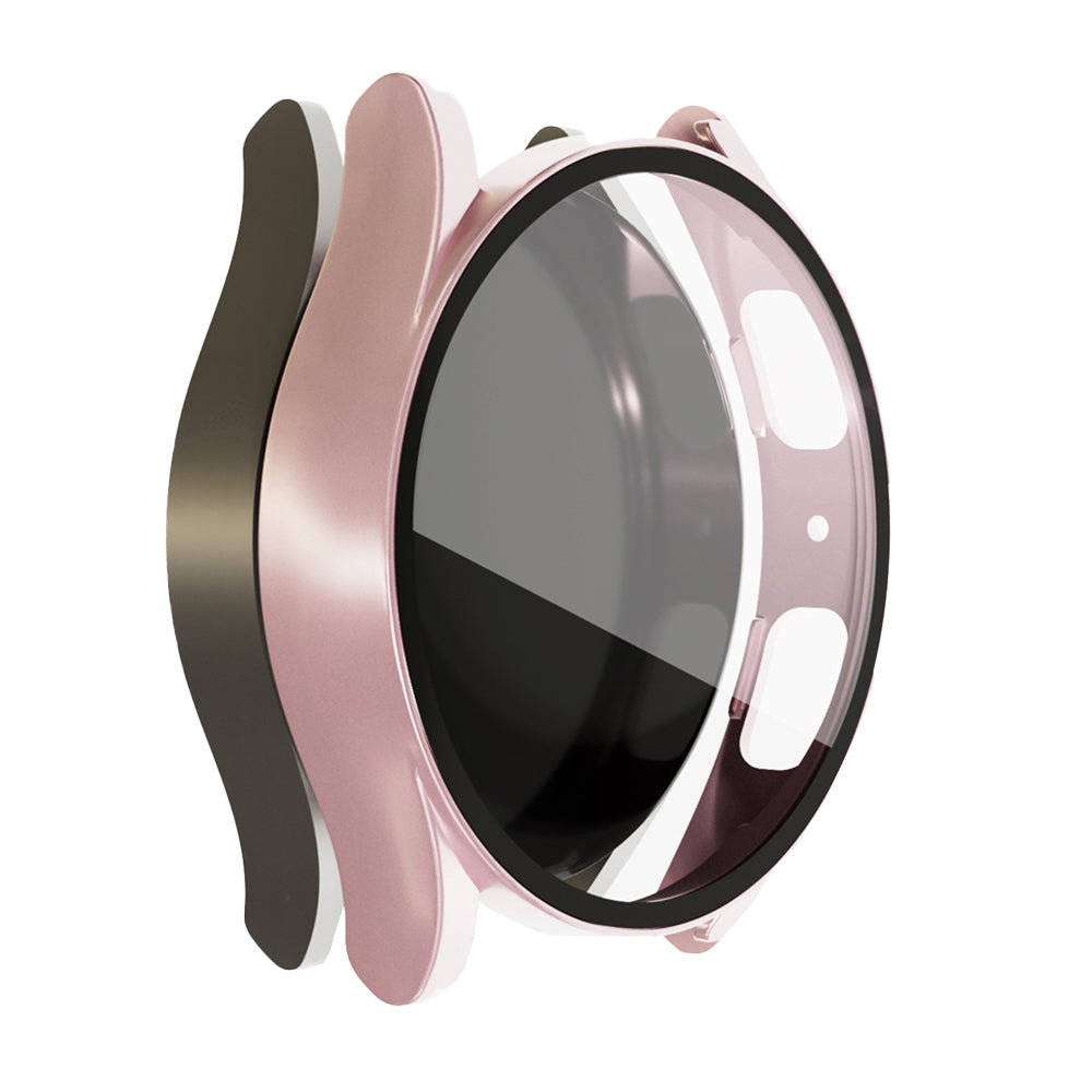 2Pcs For Samsung Galaxy Watch5 Full Screen Protector Case Cover-Silver and Rose Gold