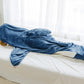 Flannel Cartoon Shark Wearable Hoodie Sleeping Blanket