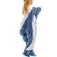 Flannel Cartoon Shark Wearable Hoodie Sleeping Blanket