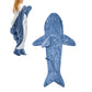 Flannel Cartoon Shark Wearable Hoodie Sleeping Blanket