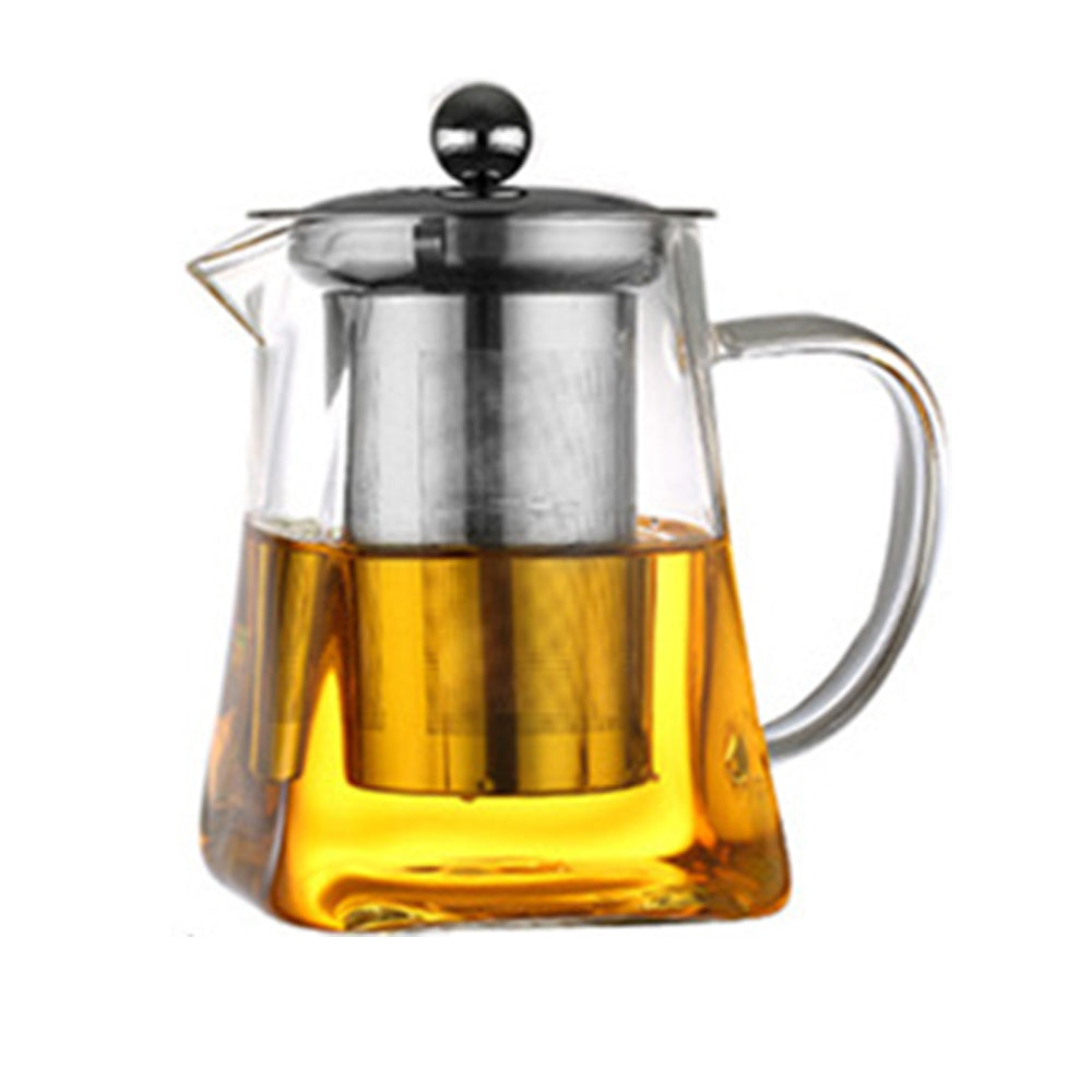 Heat Resistant Glass Teapot with Stainless Steel Liner Infuser Teapot