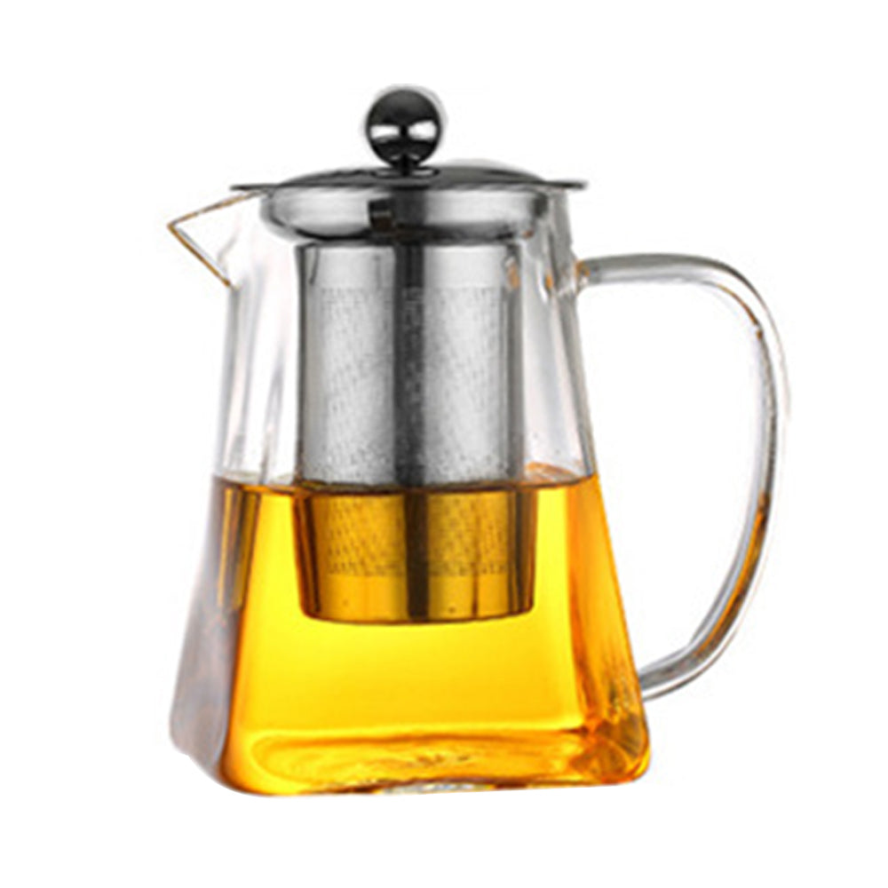 Heat Resistant Glass Teapot with Stainless Steel Liner Infuser Teapot