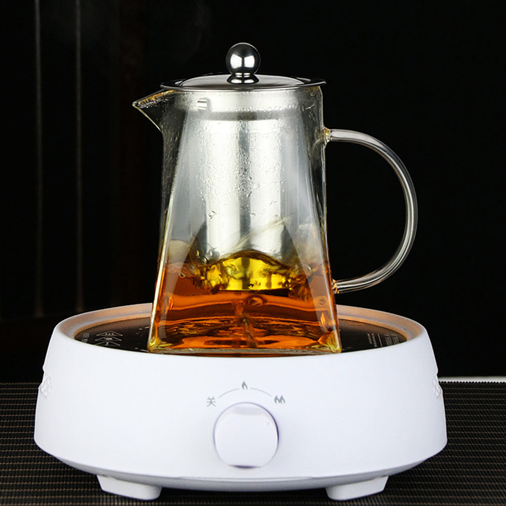 Heat Resistant Glass Teapot with Stainless Steel Liner Infuser Teapot