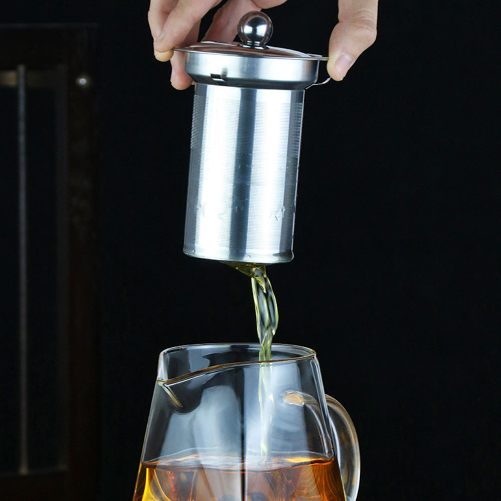 Heat Resistant Glass Teapot with Stainless Steel Liner Infuser Teapot
