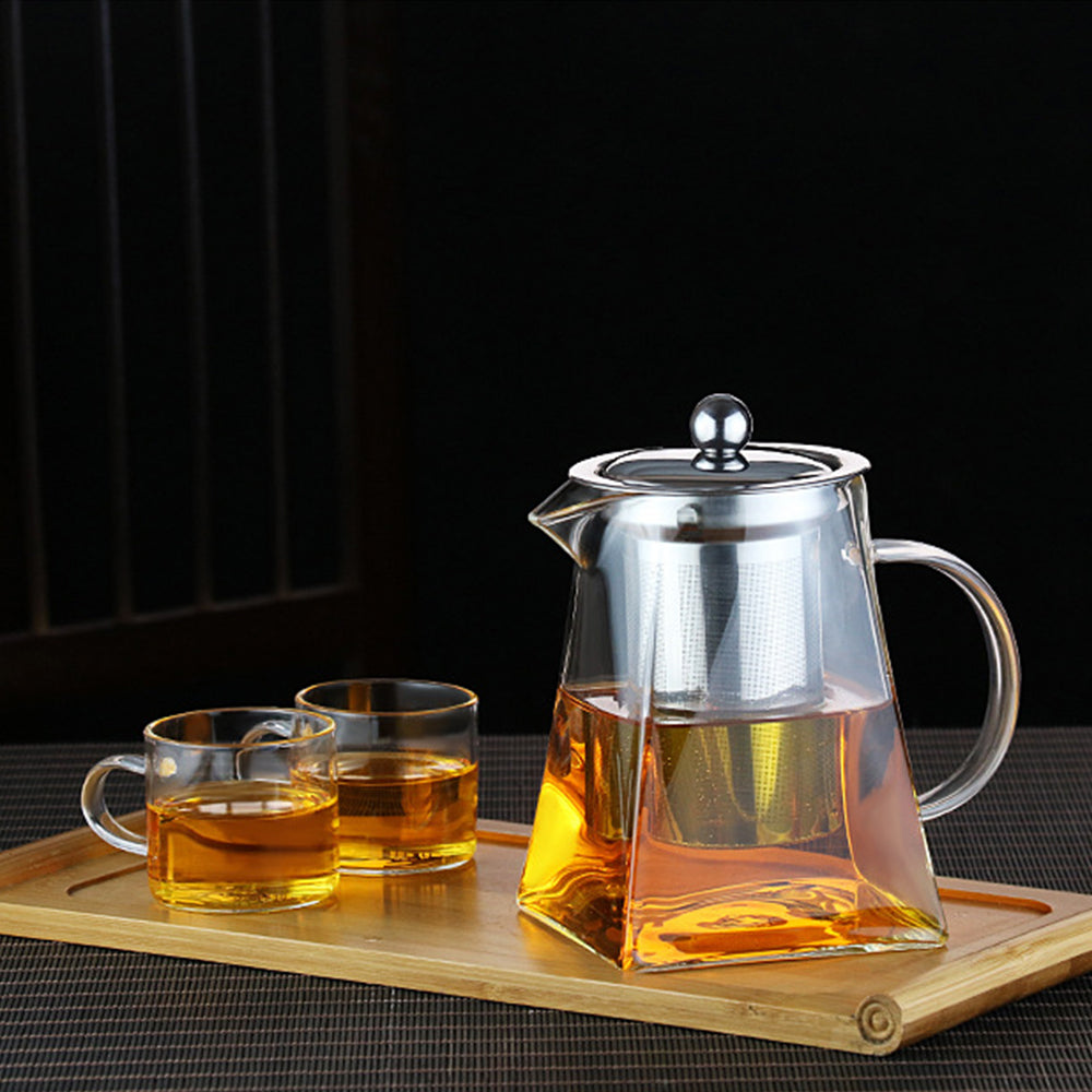 Heat Resistant Glass Teapot with Stainless Steel Liner Infuser Teapot
