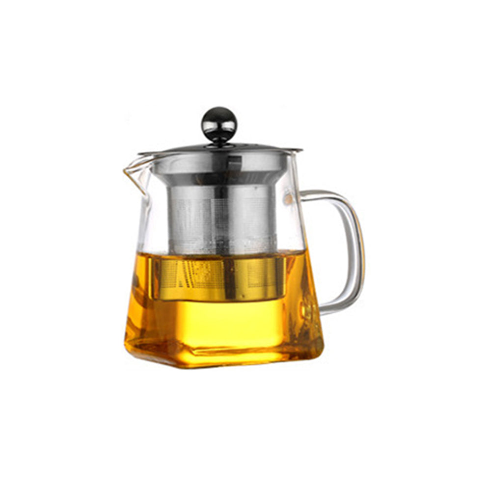 Heat Resistant Glass Teapot with Stainless Steel Liner Infuser Teapot