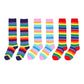3 Pairs of Colorful Striped Rainbow Knee Socks High Stockings