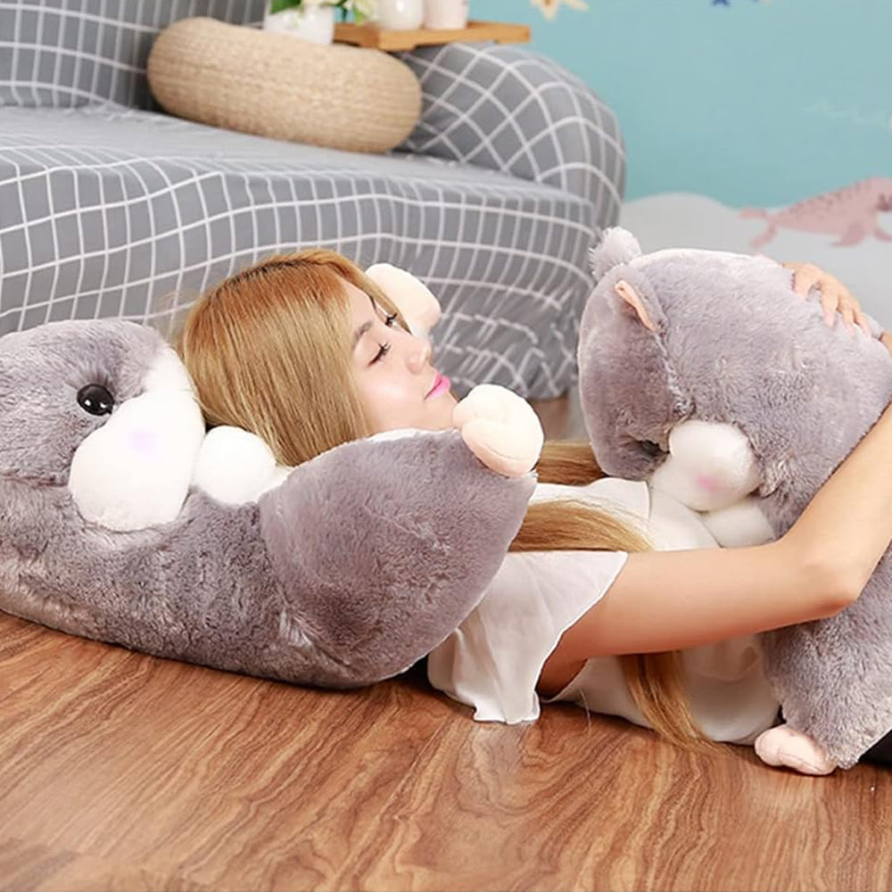 Plush Cute Soft Hamster Shaped Chair Back Support Cushion