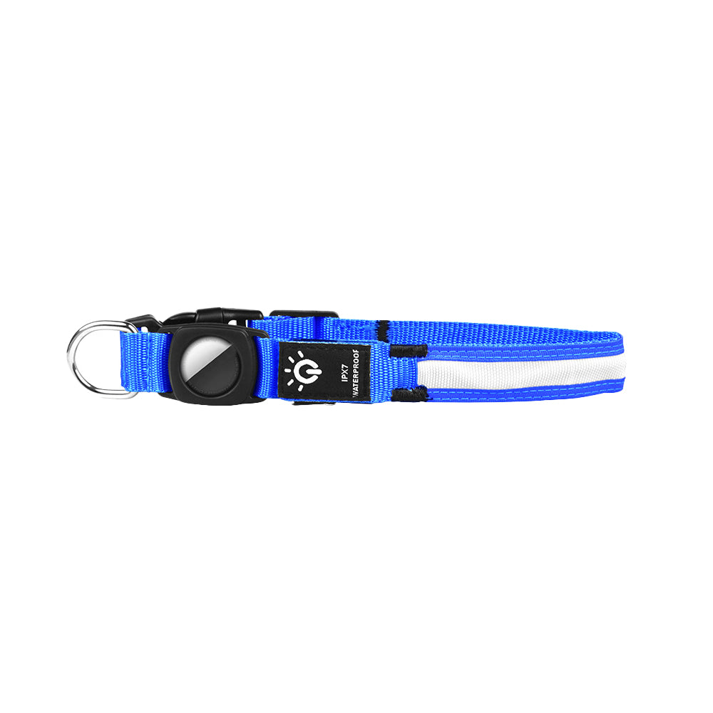 LED Rechargeable Dog Collar Pet Collar with Protective Case for Apple Air Tag