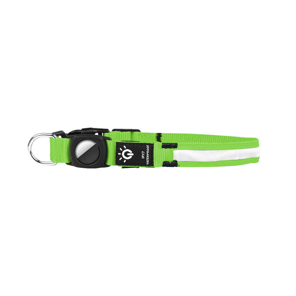 LED Rechargeable Dog Collar Pet Collar with Protective Case for Apple Air Tag