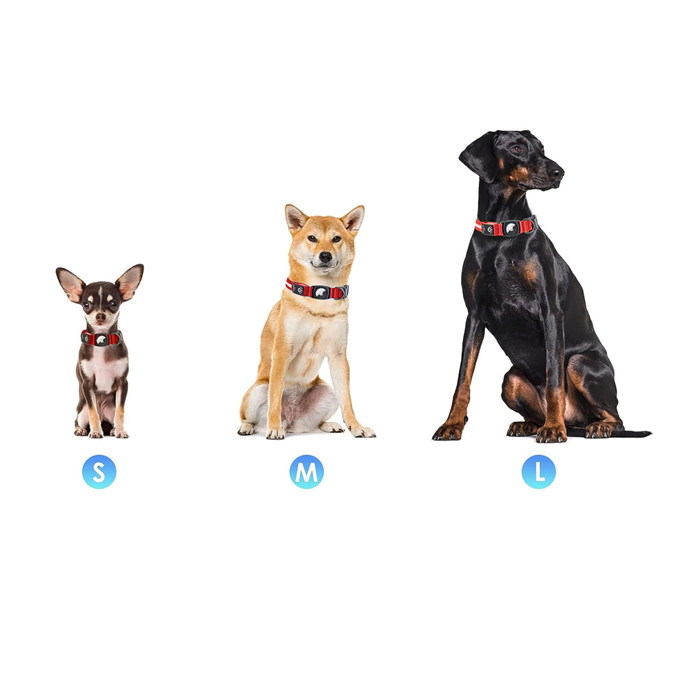 LED Rechargeable Dog Collar Pet Collar with Protective Case for Apple Air Tag