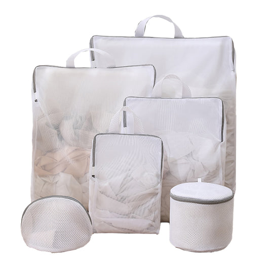 6Pcs Bra Sock Lingerie Wash Bag Zipped Laundry Washing Machine Mesh Net Bag
