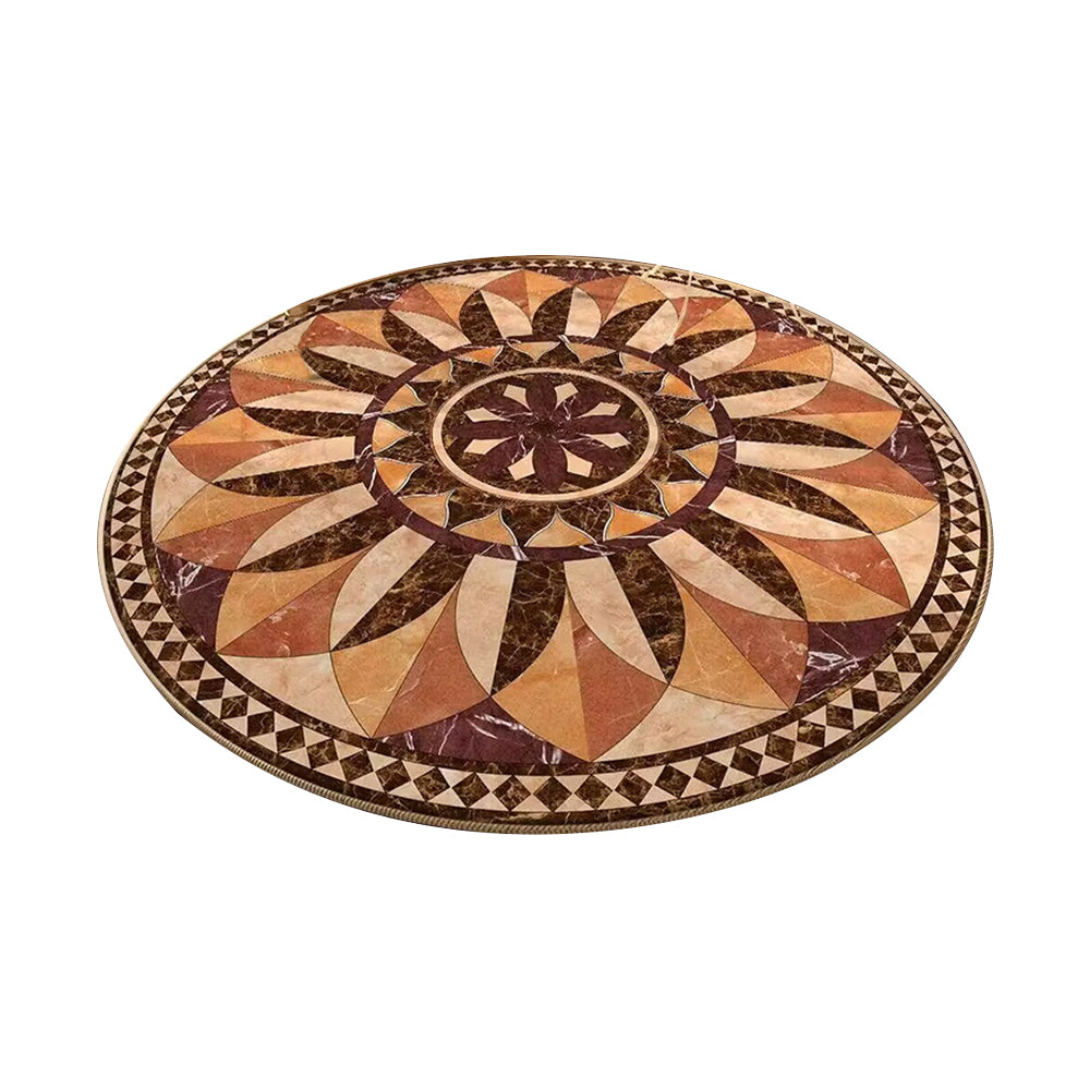 Round Floor Mat Home Room Anti Slip Carpet Rug Home Decoration-Coffee