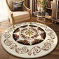 Round Floor Mat Home Room Anti Slip Carpet Rug Home Decoration-White and Brown