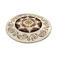 Round Floor Mat Home Room Anti Slip Carpet Rug Home Decoration-White and Brown