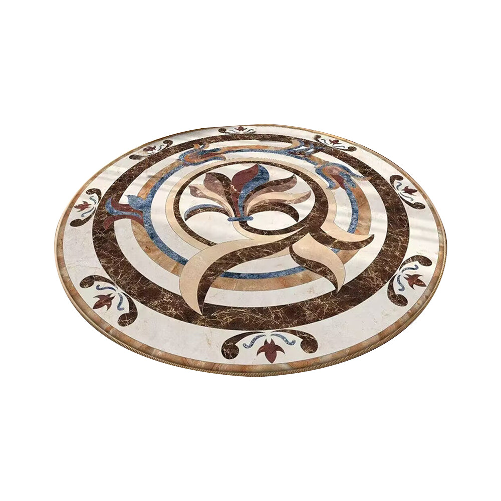 Round Floor Mat Home Room Anti Slip Carpet Rug Home Decoration-Coffee and Nude