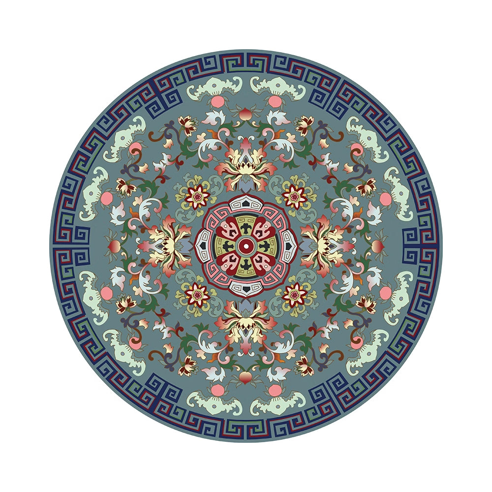 Round Floor Mat Home Room Anti Slip Carpet Rug Home Decoration-Navy