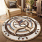 Round Floor Mat Home Room Anti Slip Carpet Rug Home Decoration-Coffee and Nude