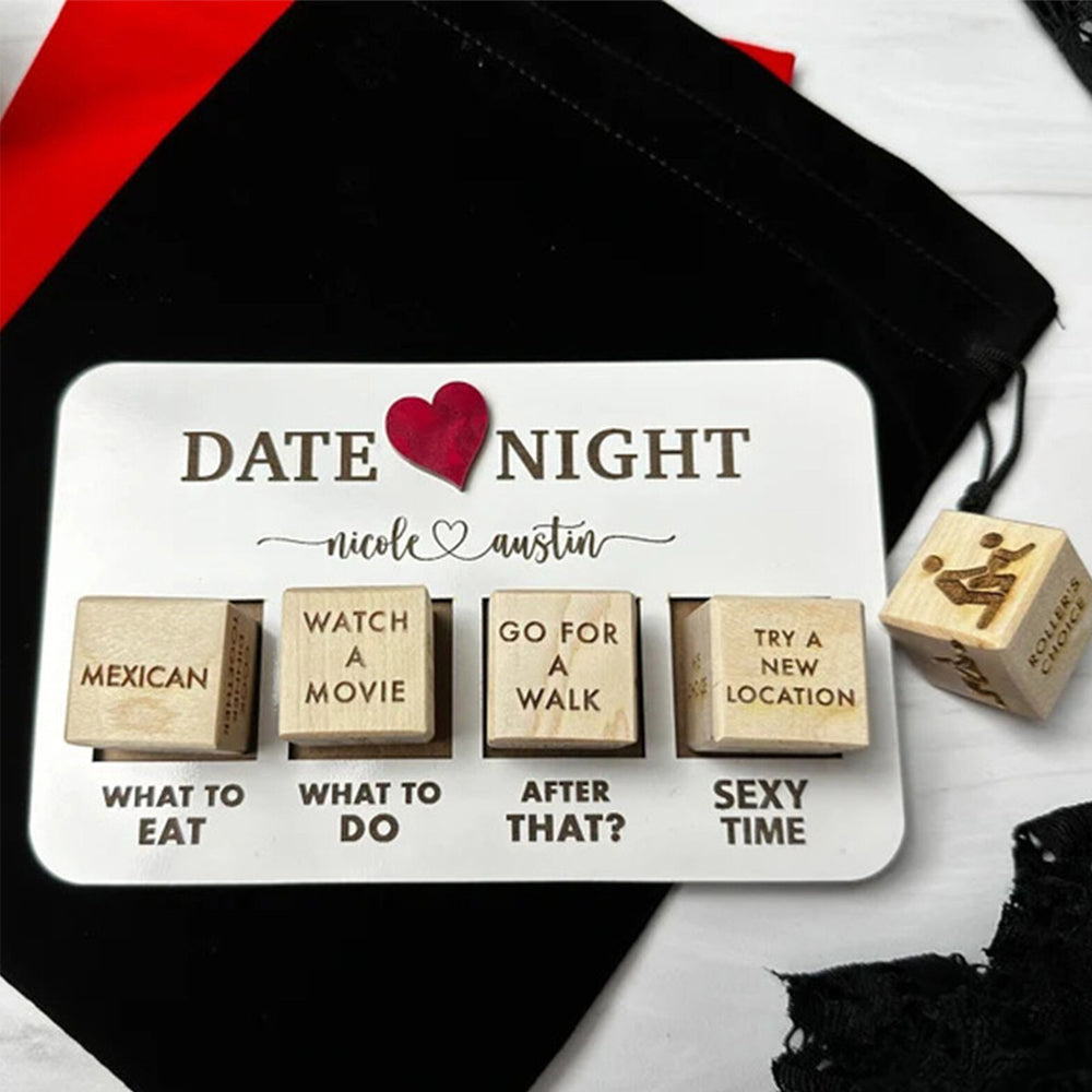 5Pcs Date Night Dice After Dark Edition Wooden Dice Game for Couples