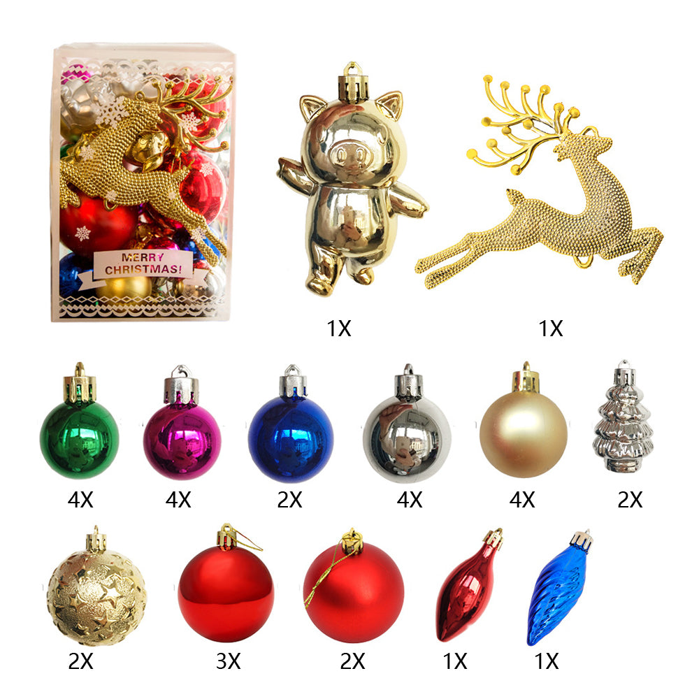 30Pcs Christmas Tree Hanging Balls Ornaments Set for Christmas Wreath Tree Decor