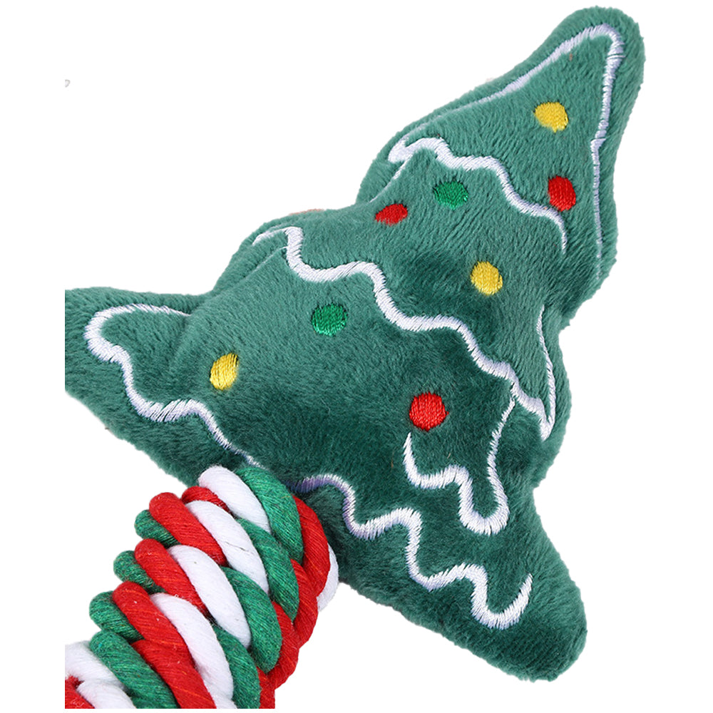 Christmas Pet Dog Chew Toys Braided Rope Pet Toys