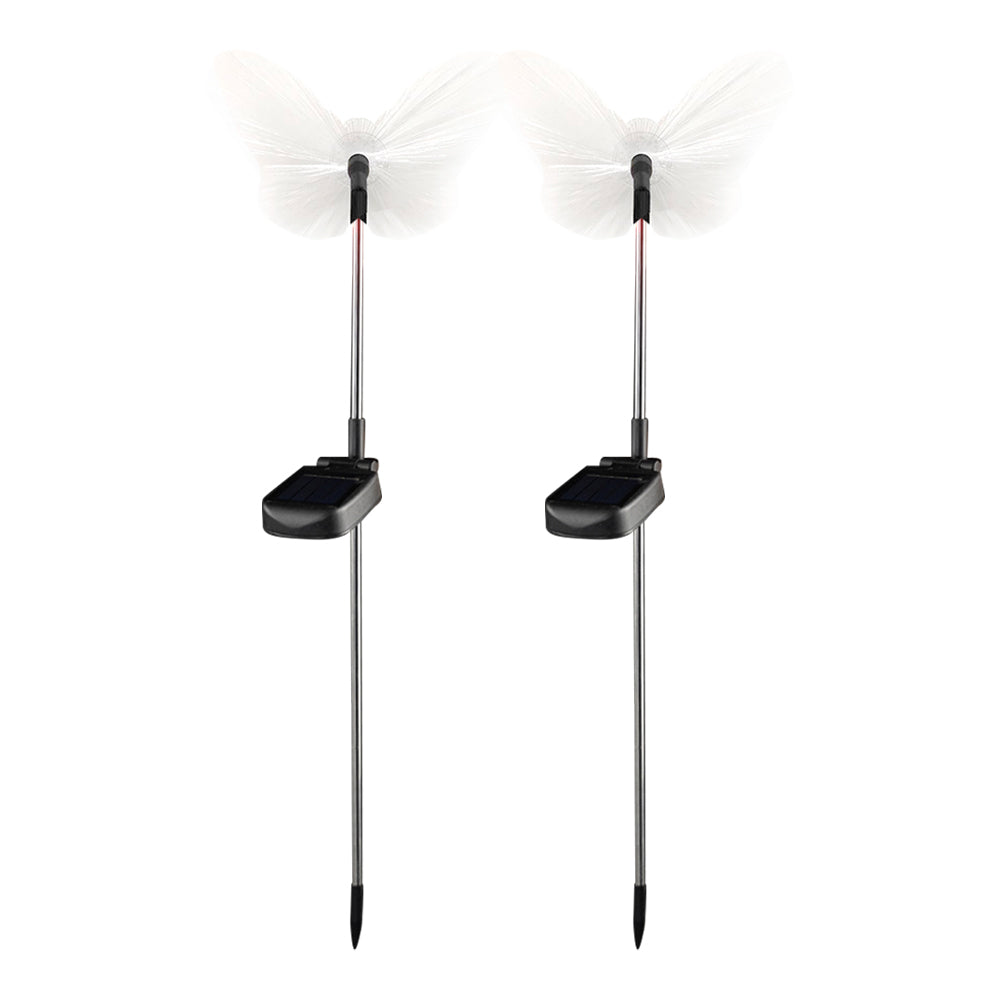 2Pcs Outdoor Butterfly Star Moon Solar Stake Lights for Yard Decoration-Butterfly
