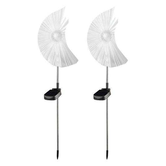 2Pcs Outdoor Butterfly Star Moon Solar Stake Lights for Yard Decoration-Moon