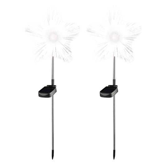 2Pcs Outdoor Butterfly Star Moon Solar Stake Lights for Yard Decoration-Star