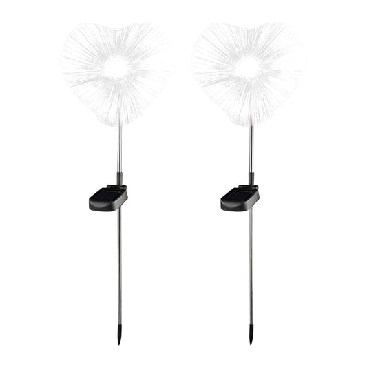 2Pcs Outdoor Butterfly Star Moon Solar Stake Lights for Yard Decoration-Heart