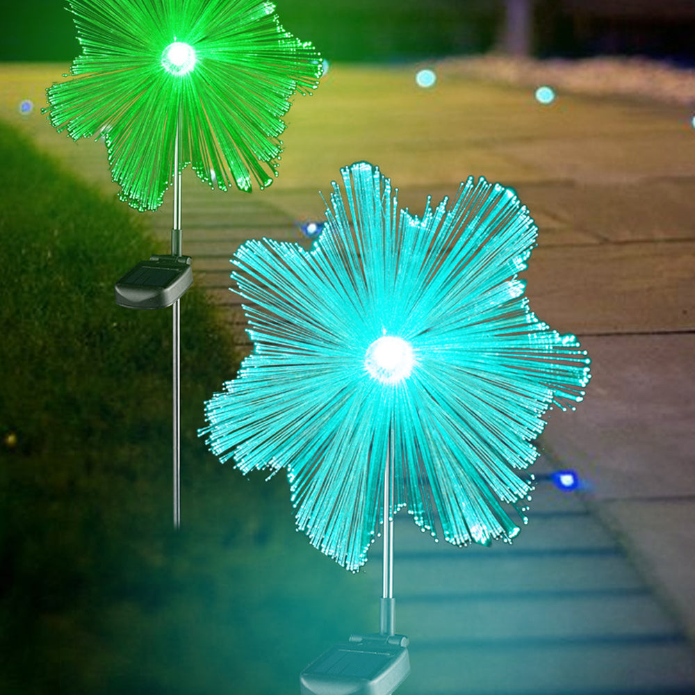 2Pcs Outdoor Butterfly Star Moon Solar Stake Lights for Yard Decoration-Star
