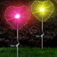 2Pcs Outdoor Butterfly Star Moon Solar Stake Lights for Yard Decoration-Heart