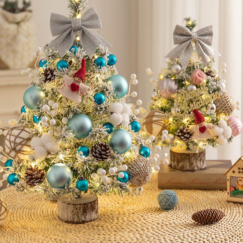 Mini Tabletop Christmas Tree Artificial 45cm/60cm Ornaments Xmas Desktop Decor